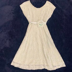 Girly mint green lace dress